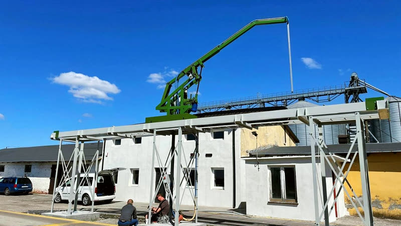 Grain sampler installation photographed for the Izydor product launch