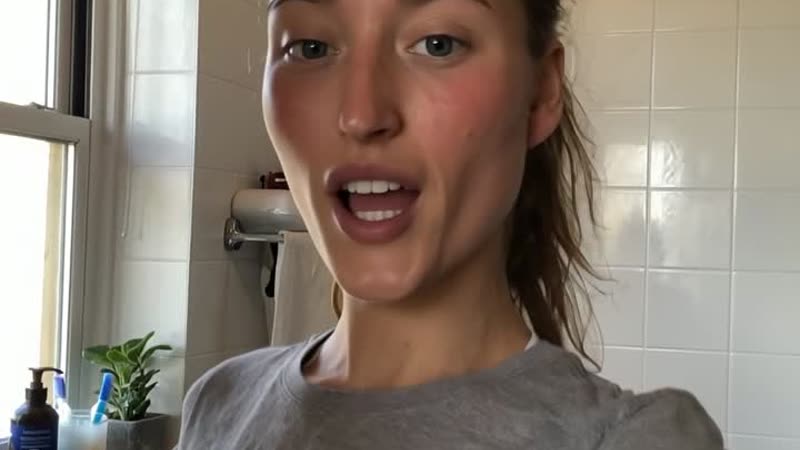 Frame from an AI generated UGC talking head